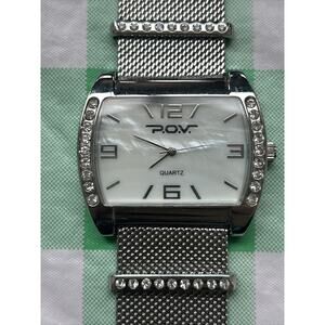 P.O.V. Point Of View Silver Tone MOP Dial Women’s Quartz Watch